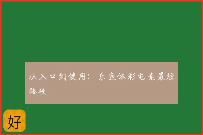 从入口到使用:乐鱼体彩电竞最短路径